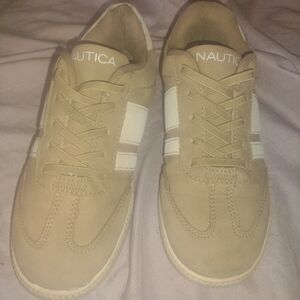 Nautica Beige and White Casual Sneakers